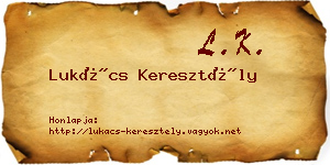 Lukács Keresztély névjegykártya